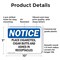 Signmission Place Cigarettes Butts Ashes In Receptacles, 10 in W x Rectangle, Plastic OS-2PACK-NS-P-710-L-16345 - alternate 2